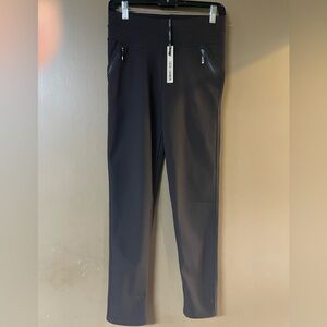 Coco + Carmen Zip Pocket Brown Solid Leggings Size L